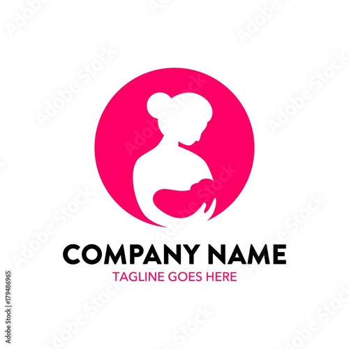 breastfeeding illustration logo. editable. vector