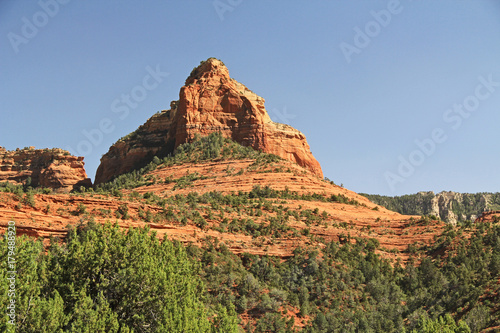 Red rock formation in Red Rock State Park along Oak Creek Canyon, a riparian habitat in Verde Valley, within Yavapai county, Sedona, Arizona, USA including Coconino National Forest. photo