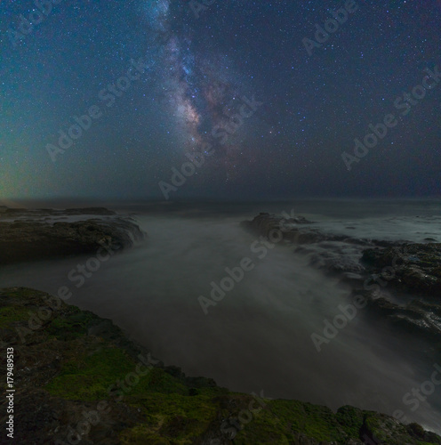 Milky way over the Pacific coast, California