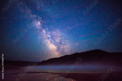 Milky way over Yellowstone national park