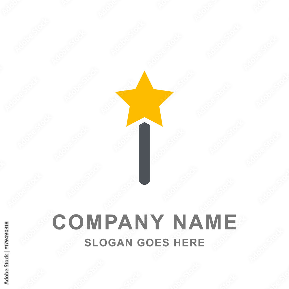 Simple Magic Wand Logo Vector Icon Illustration Simple Magic Wand Logo Vector Icon Illustration