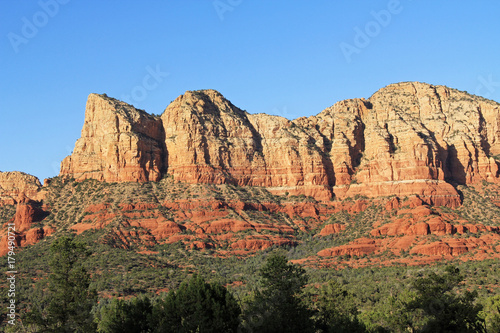 Red rock formation in Red Rock State Park along Oak Creek Canyon, a riparian habitat in Verde Valley, within Yavapai county, Sedona, Arizona, USA including Coconino National Forest.