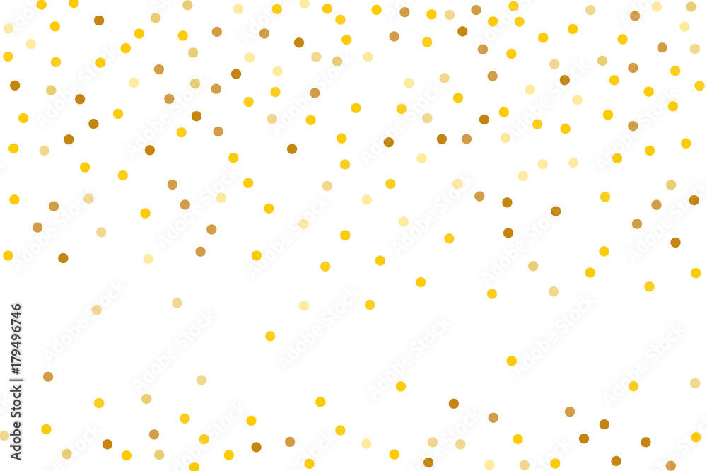 Background with Golden glitter, confetti. Gold polka dots, circles, round. Typographic design. Bright festive, festival pattern Background with Golden glitter, confetti. Gold polka dots, circles, round. Typographic design. Bright festive, festival pattern