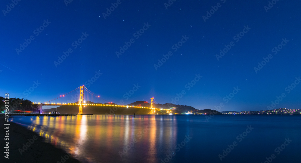 The Golden Bridge at night