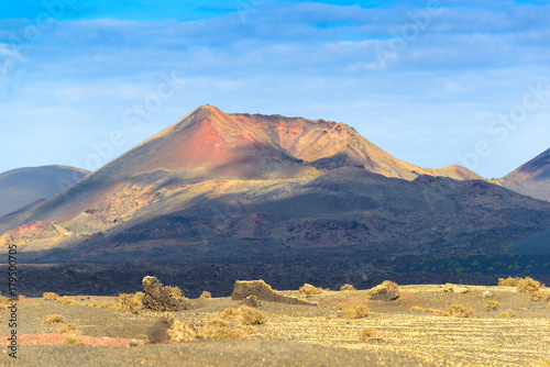 A beautiful Volcanic Landscape of Lanzarote. Canary Islands. Spain