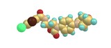Rivaroxaban molecular structure isolated on white