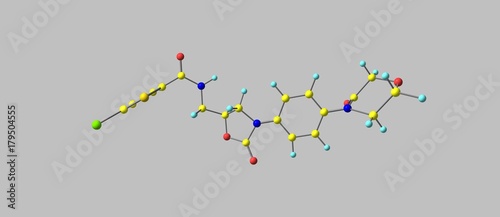 Rivaroxaban molecular structure isolated on grey photo