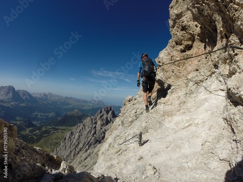 Canvas Print ferrata nelle Dolomiti