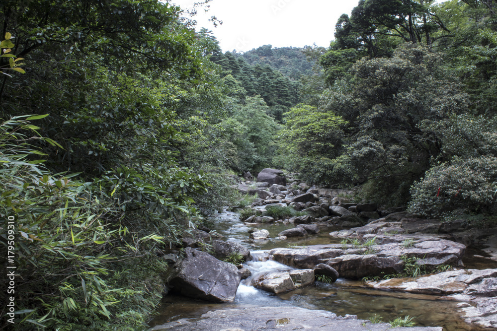 Mountain waterfall national park at China