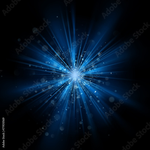 Blue light burst effect. EPS 10 vector