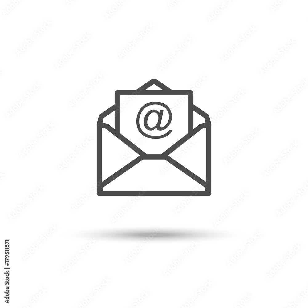 Fototapeta premium Receive email icon. Opened envelope with letter inside. Vector illustration.