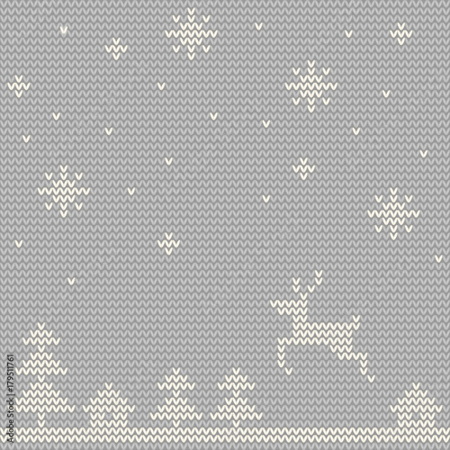 ニット　グレー　雪景色