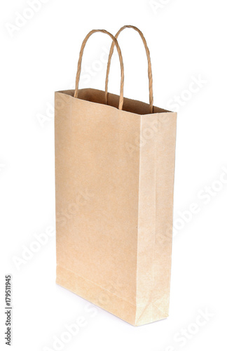 Paper bag on white background