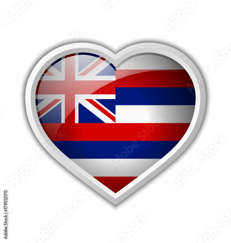 Hawaiian flag heart shaped badge isolated on white background Free Download Hawaiian flag heart shaped badge isolated on white background - GFXLoad