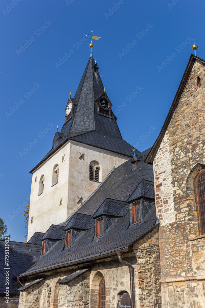 Obraz premium White tower of the St. Johannis church in Wernigerode