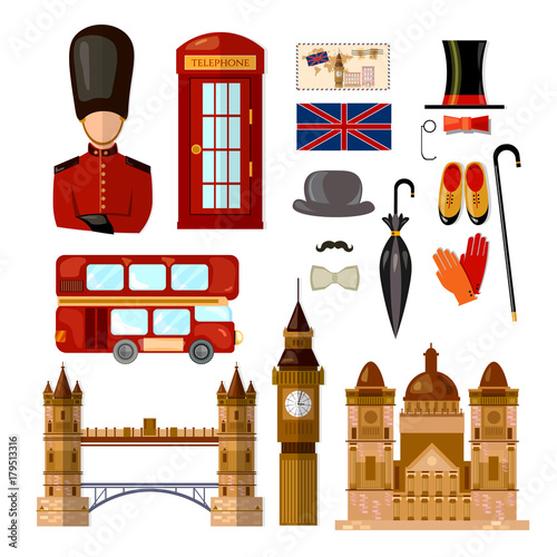 London England travel collection. Welcome to the UK United Kingdom elements. Travel to London set