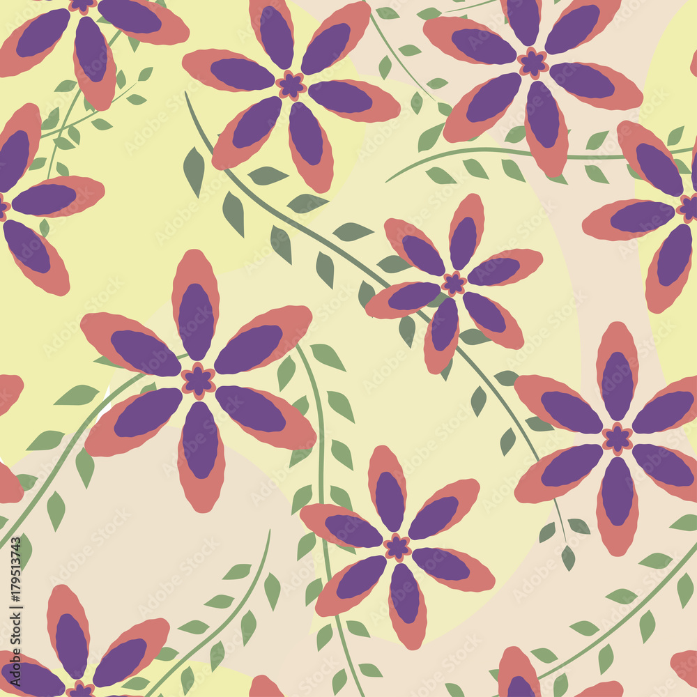 Fototapeta premium Seamless background, pattern with flowers