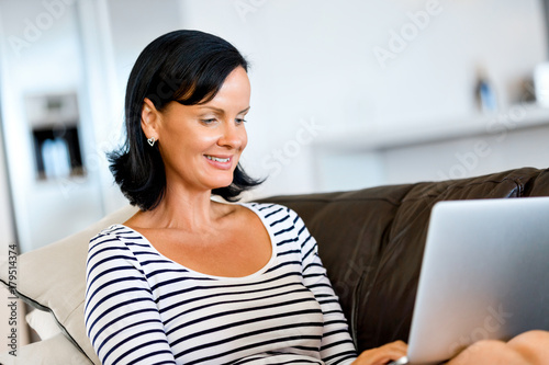 Beautiful woman working on her laptop
