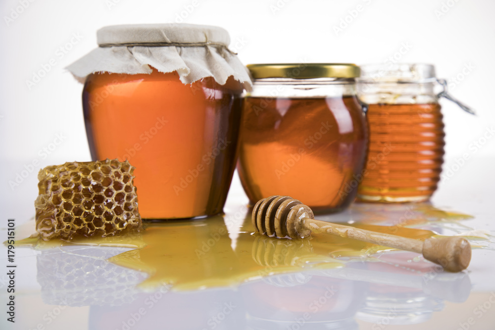 Jar of liquid honey Jar of liquid honey
