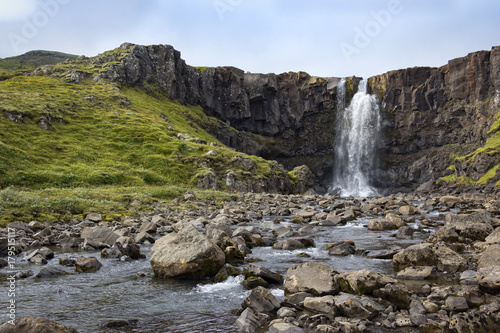 Waterfall Gufufoss in the East of Iceland  near Seydisfj  rdur