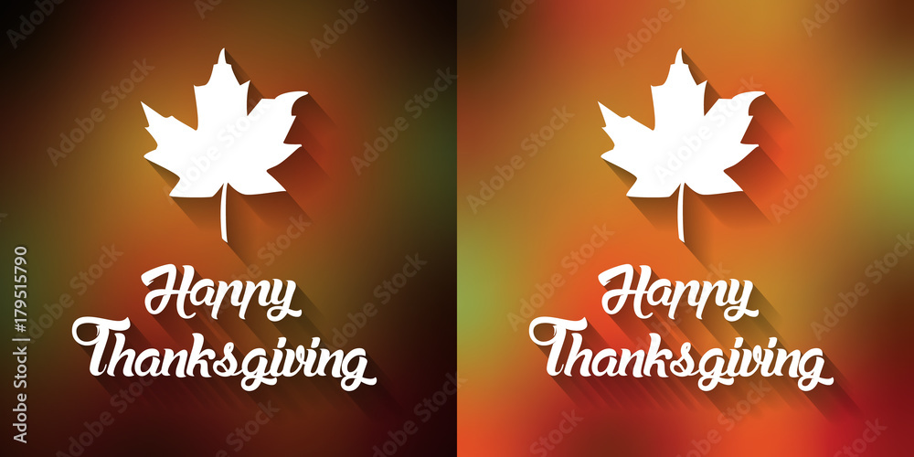Thanksgiving greeting card with Happy Thanksgiving lettering text.