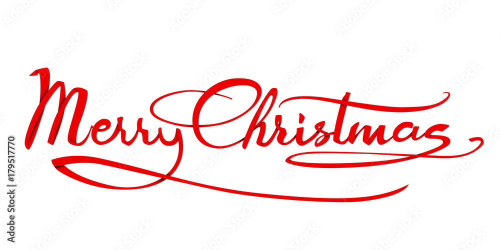 Merry Christmas Calligraphic Handwritten Text