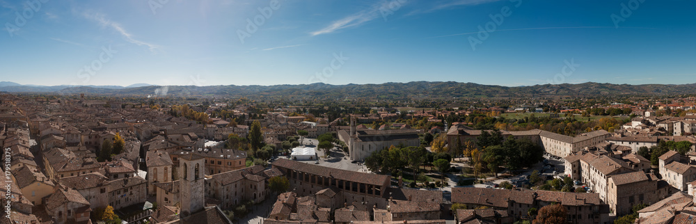 Panoramic view of Gubbio, Umbria, Italy