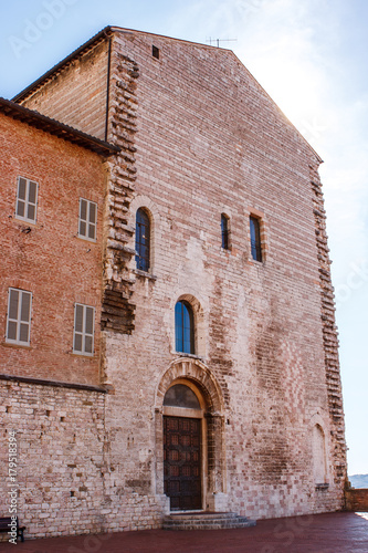 View of Palazzo Pretorio (Praetorian Palace) in Gubbio, Umbria, Italy