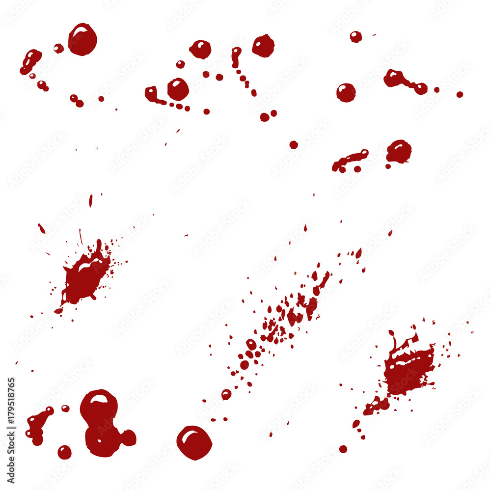Set of blood splashes isolated on white background. Vector design element Set of blood splashes isolated on white background. Vector design element