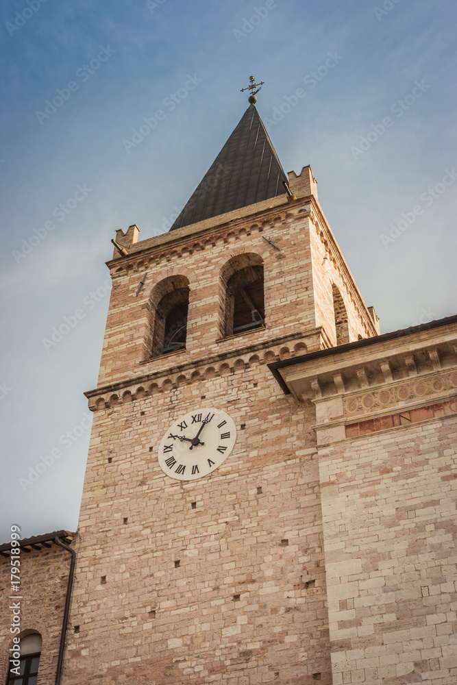 Santa Maria Maggiore's steeple, Spello, Umbria, Italy