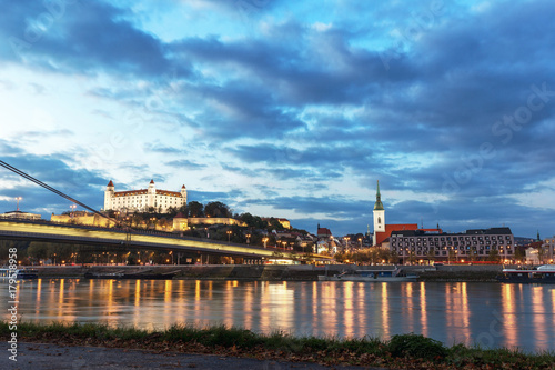 Photography Panoramic view of Bratislava and Danube river
