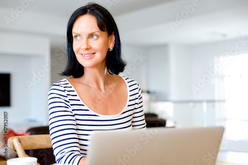 Beautiful woman working on her laptop
