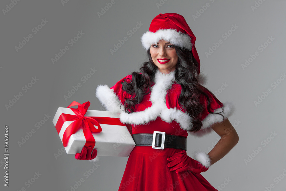 Woman in red Santa Claus outfit Woman in red Santa Claus outfit