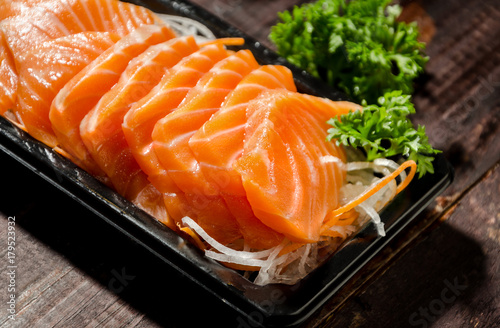 japanese food sashimi raw slice salmon