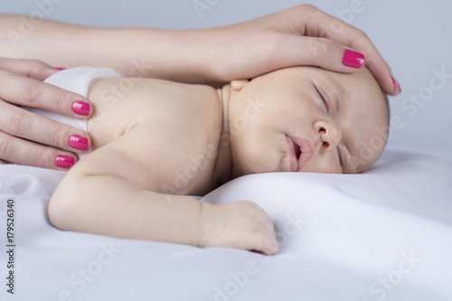 Infant baby girl sleeping