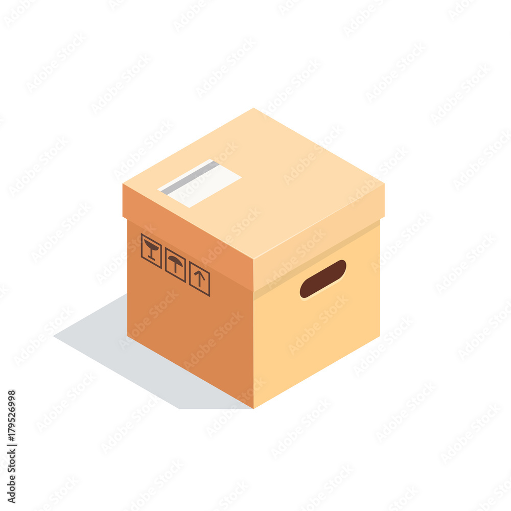 Isometric box isolated on white background. Isometric box isolated on white background.