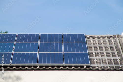 Solar panels on house, installation