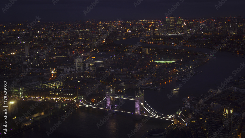Aerial view of the Tower Bridge, LONDON, ENGLAND