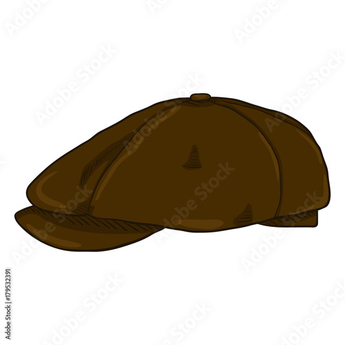 Vector Single Retro Tweed Cap. Old Fashioned Style Head wear.