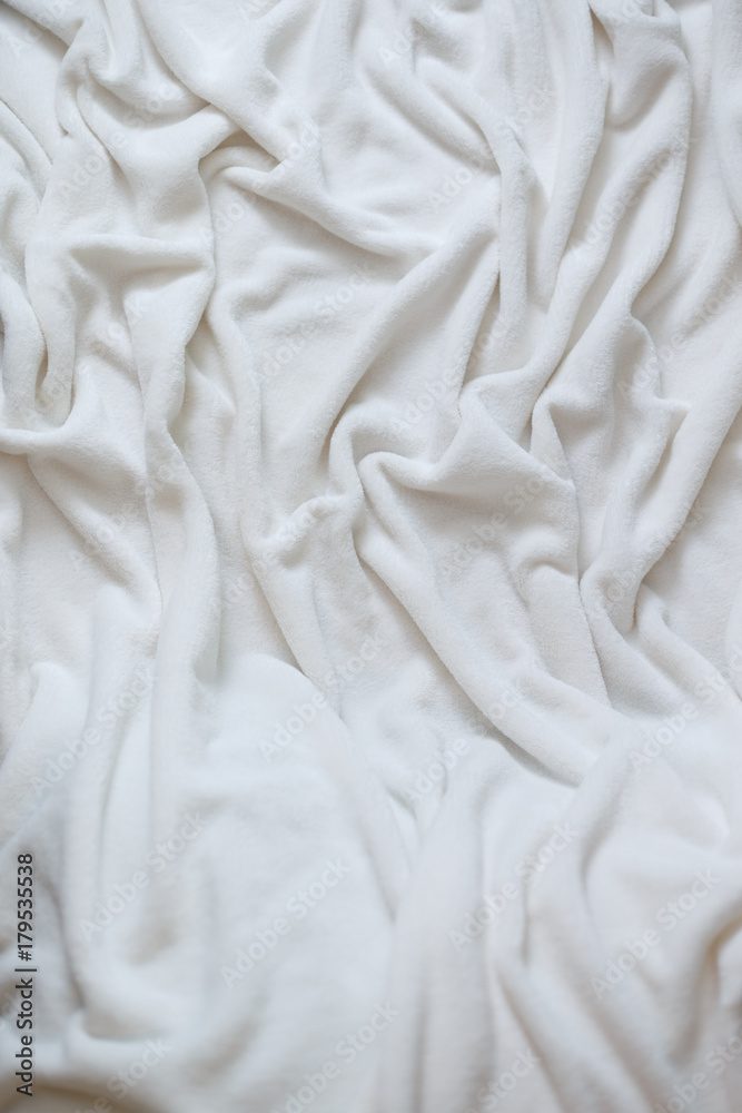White bed sheet after night sleep