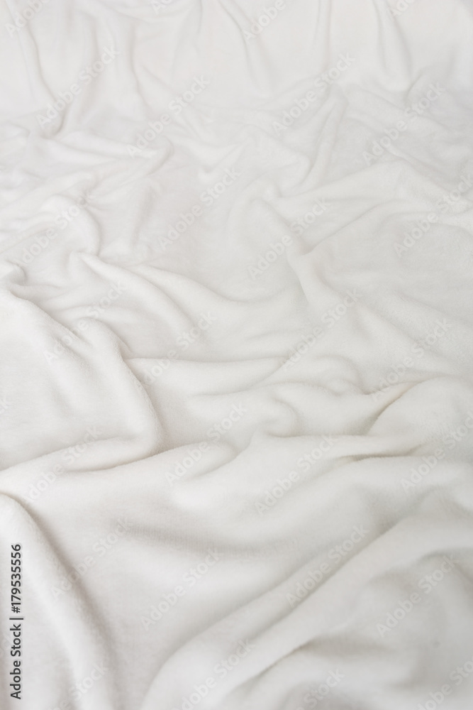 White bed sheet after night sleep