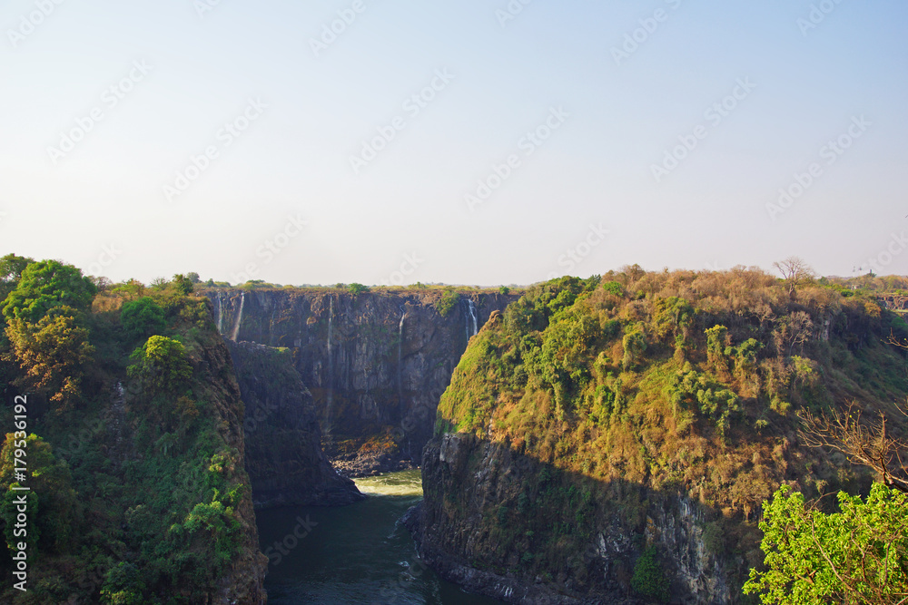 The Victoria Falls and Zambezi River in Zimbabwe, Africa