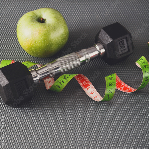 Fitness equipment and healthy lifestyle concept