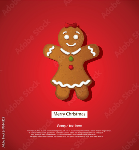 Christmas Background With Gingerbread Decoration