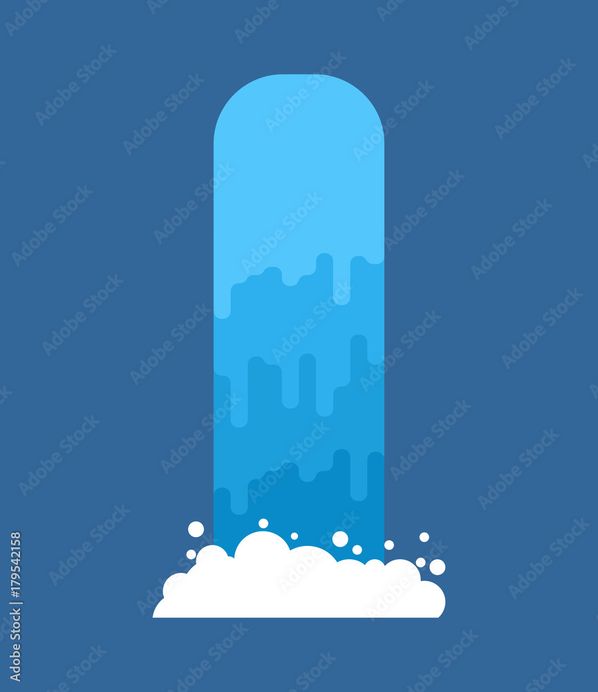 Waterfall isolated. Natural Pure Water. Rivers and Water falls. Vector illustration