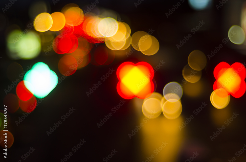 Fototapeta premium City night light blur bokeh