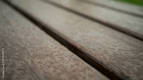wooden planks in the rain
