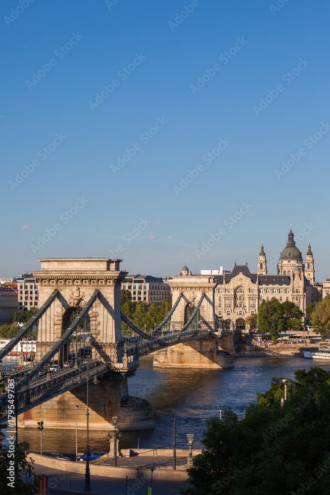 Chain Bridge in Budapest City in Hungary