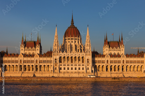 Hungarian Parliament at Sunset in Budapest