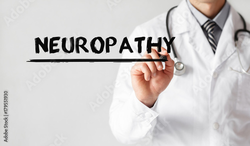 Doctor writing word Neuropathy with marker, Medical concept photo